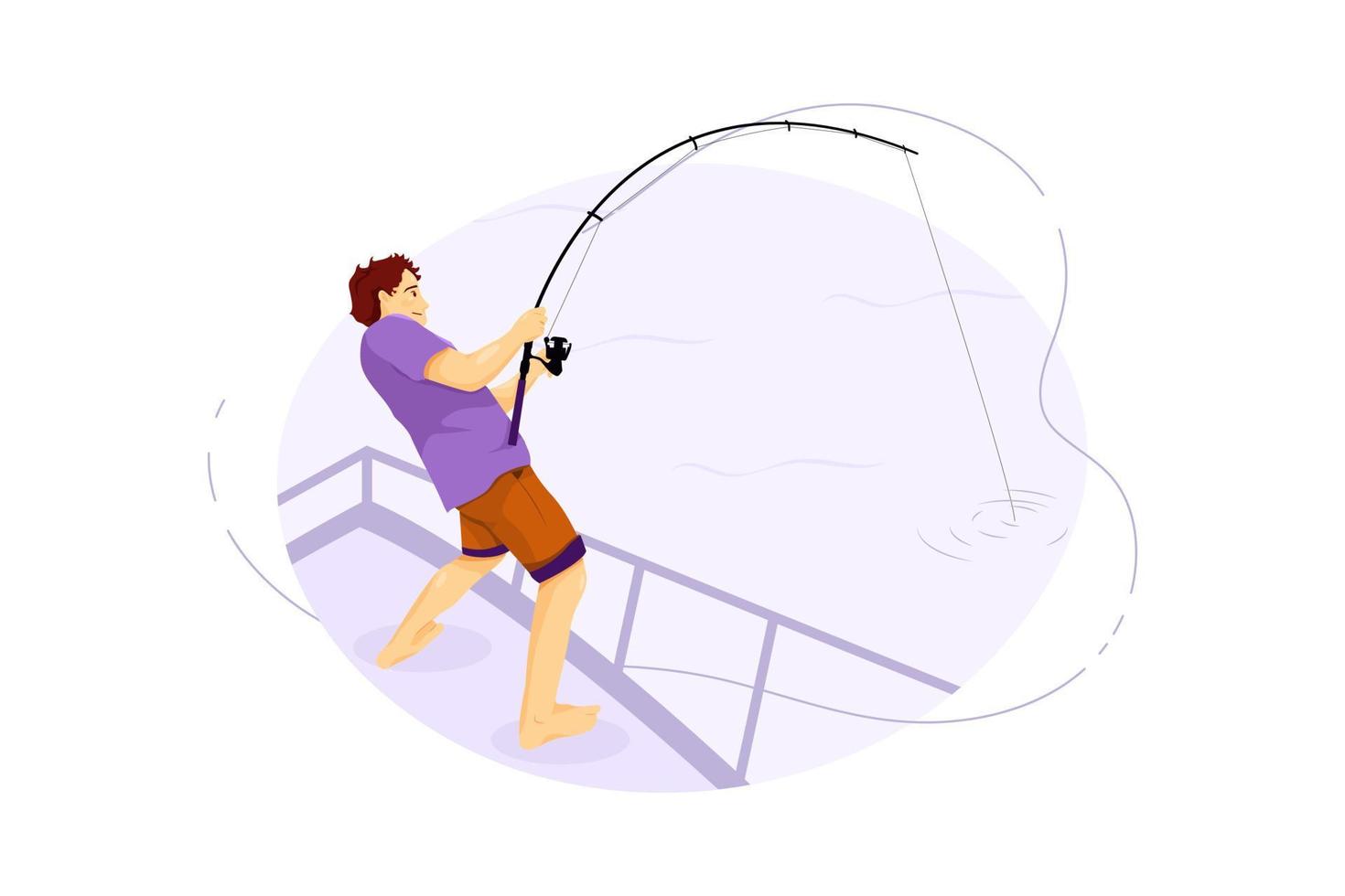 fiske platt illustration koncept vektor