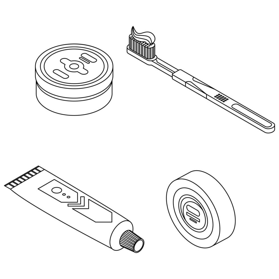 tandkräm ikoner som vektor outine