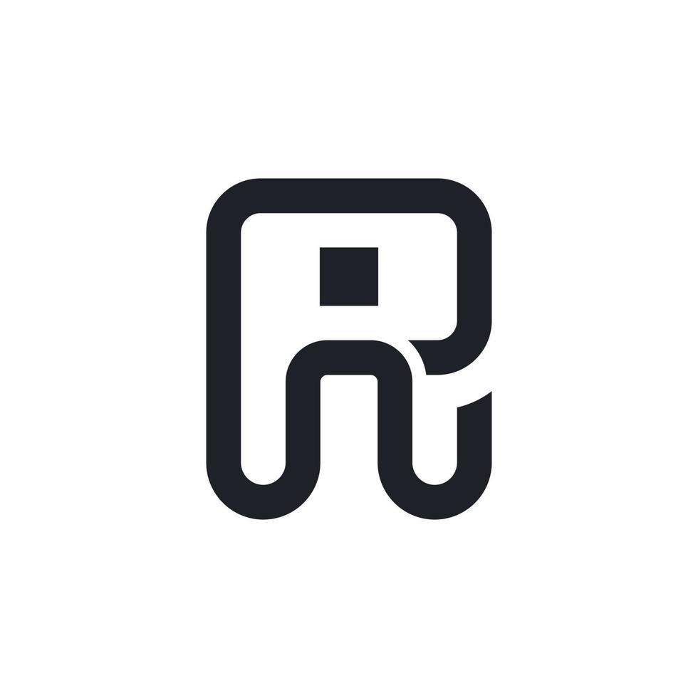 initial bokstaven r abstrakt logotyp vektor mall.