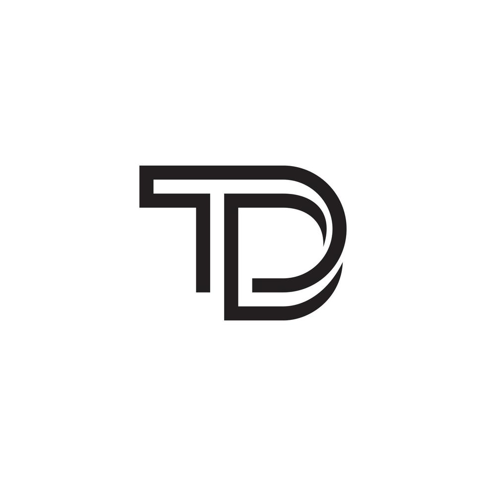 td eller dt första bokstaven logotyp design vektor