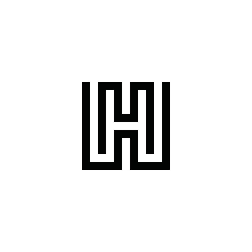 hw eller wh första bokstaven logotyp design vektor