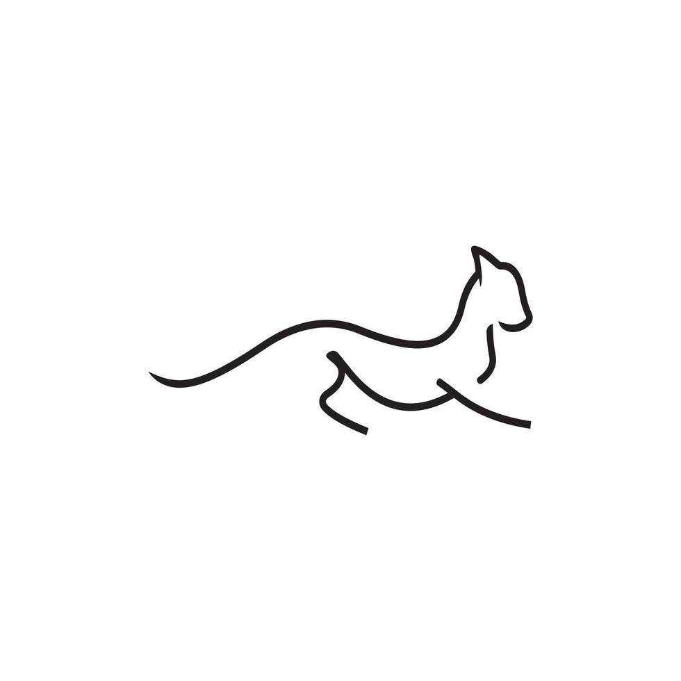 Geparden-Umrissvektor-Logo-Design auf weißem Hintergrund. vektor