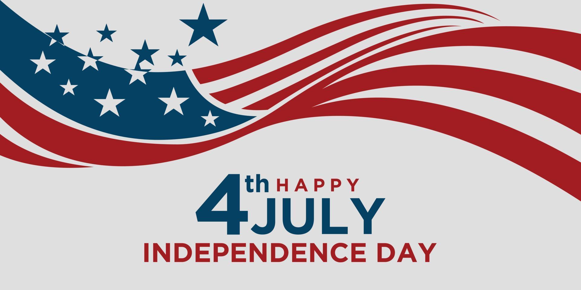 Frohe Feiertage am 4. Juli in den USA. amerikanische Unabhängigkeitstag-Grußkarten-Vektorillustration vektor