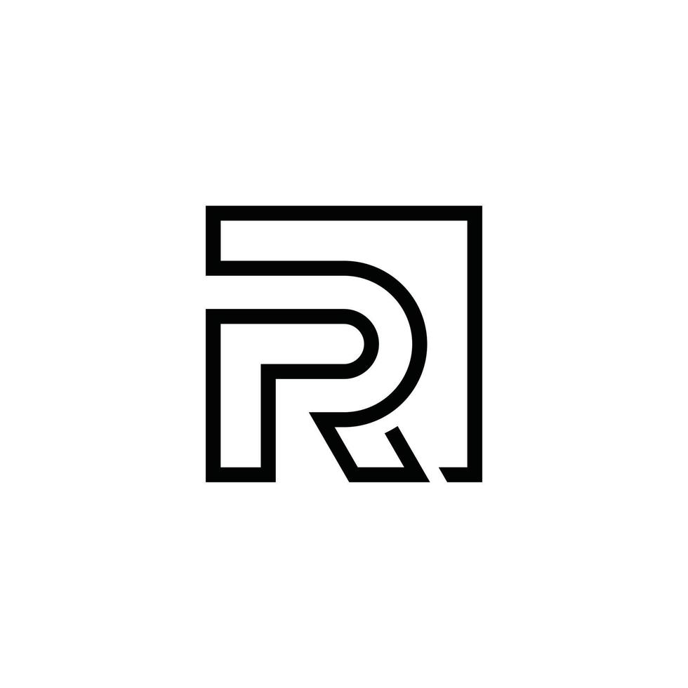 första bokstaven r vektor logotyp designkoncept