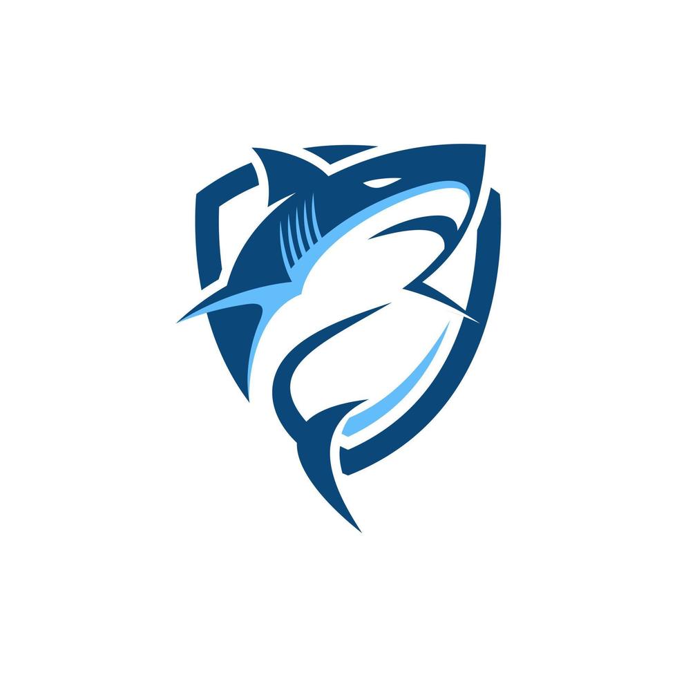 Hai-Maskottchen-Vektor-Logo-Design-Vorlage vektor