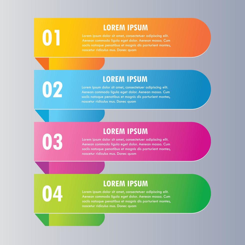 Vektor-Infografiken Präsentation Illustration Vorlage vier farbige Optionen vektor