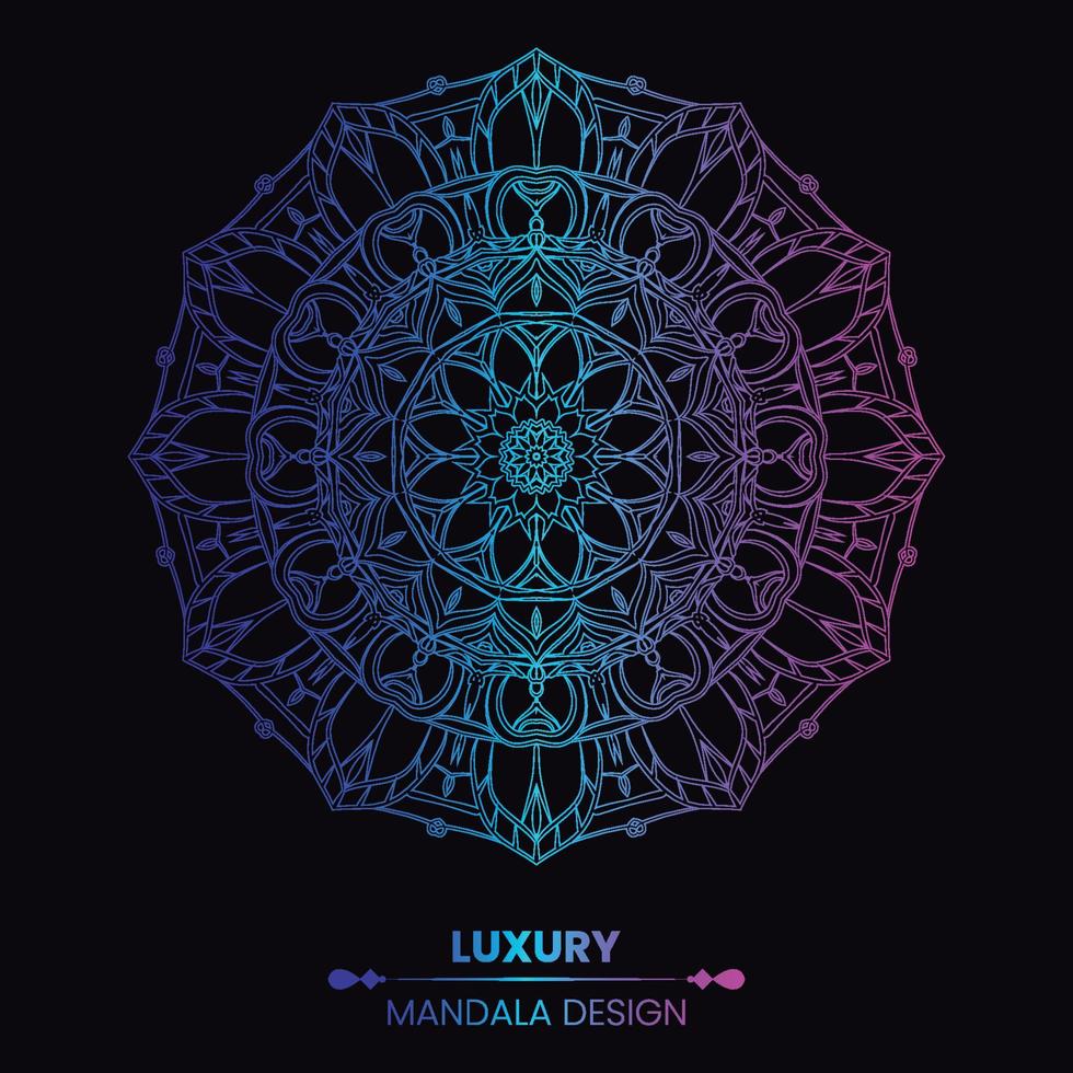 Luxuriöser dekorativer Mandala-Design-Hintergrund in Multicolor vektor