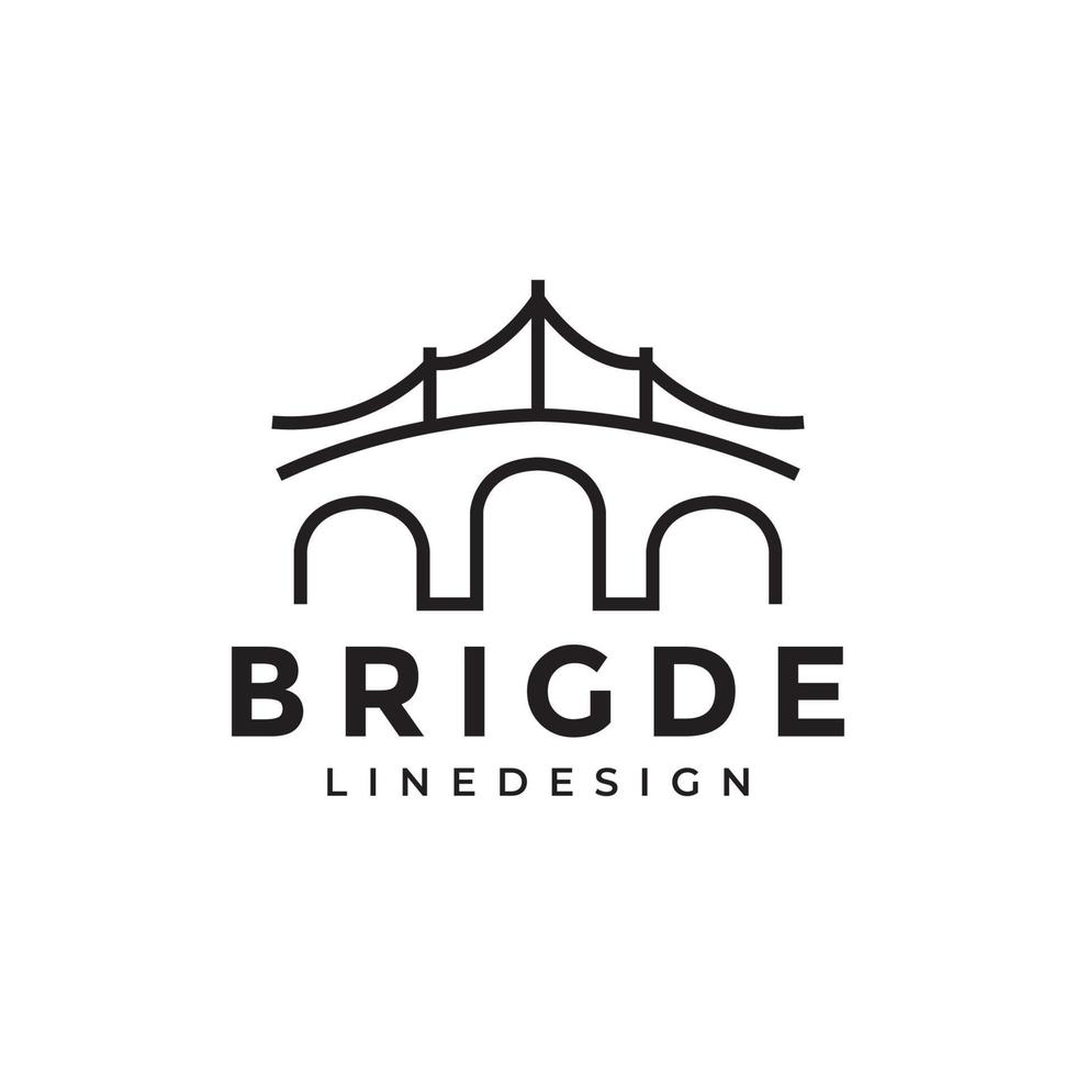 minimal gebogene Brücke modernes Logo-Design Vektorgrafik Symbol Symbol Illustration kreative Idee vektor