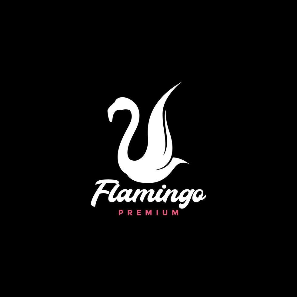 weißer vogel flamingofliege logo design vektorgrafik symbol symbol illustration kreative idee vektor