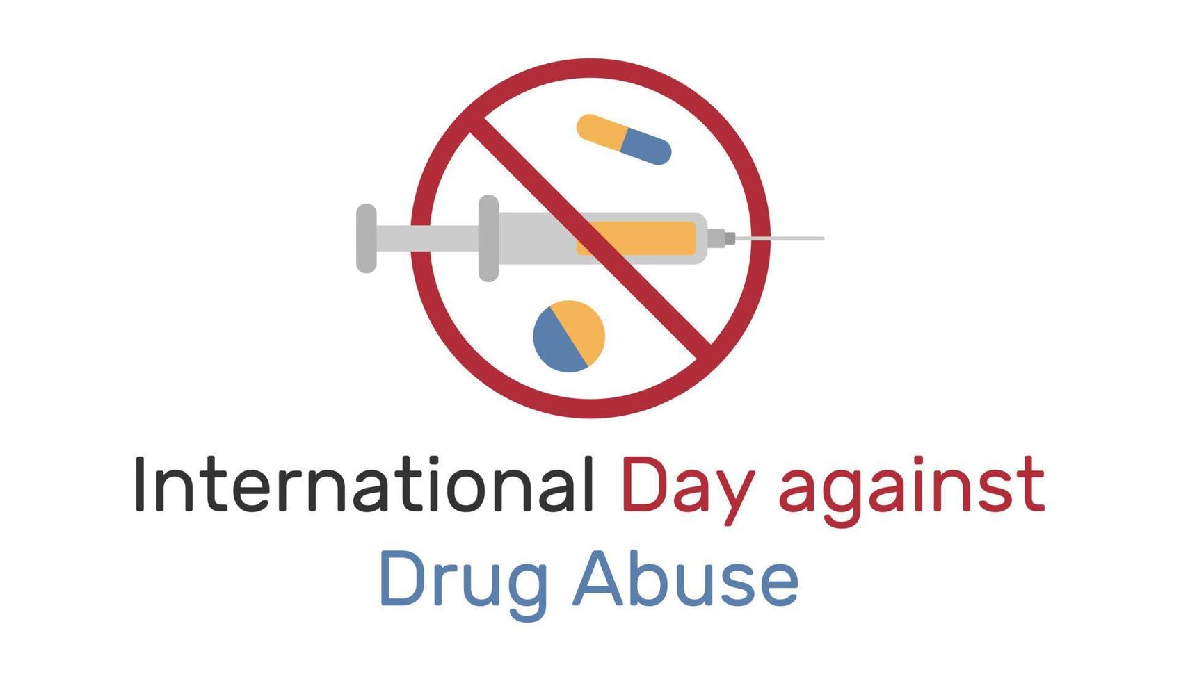 internationella dagen mot drogmissbruk koncept i minimal tecknad stil vektor