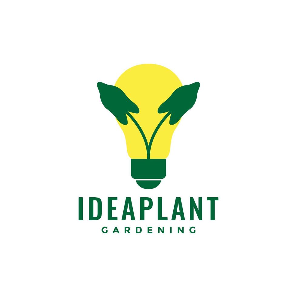 pflanze garten mit lampe licht idee logo design vektorgrafik symbol icon illustration kreative idee vektor