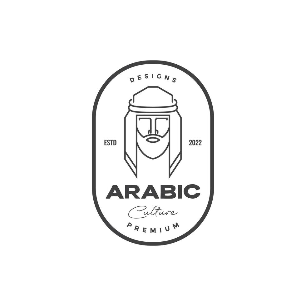 man med kaffiyeh arabiska logotyp design vektor grafisk symbol ikon illustration kreativ idé