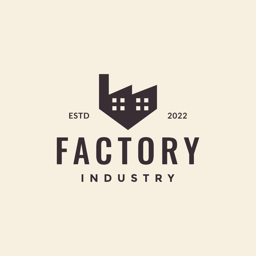 Hipster Fabrik Logo Design Vektorgrafik Symbol Symbol Illustration kreative Idee vektor