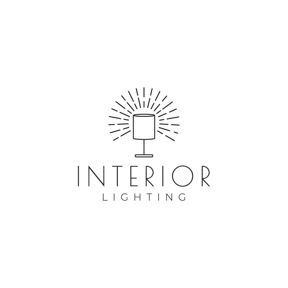 ljus lampa bord interiör minimalistisk logotyp design vektor grafisk symbol ikon illustration kreativ idé