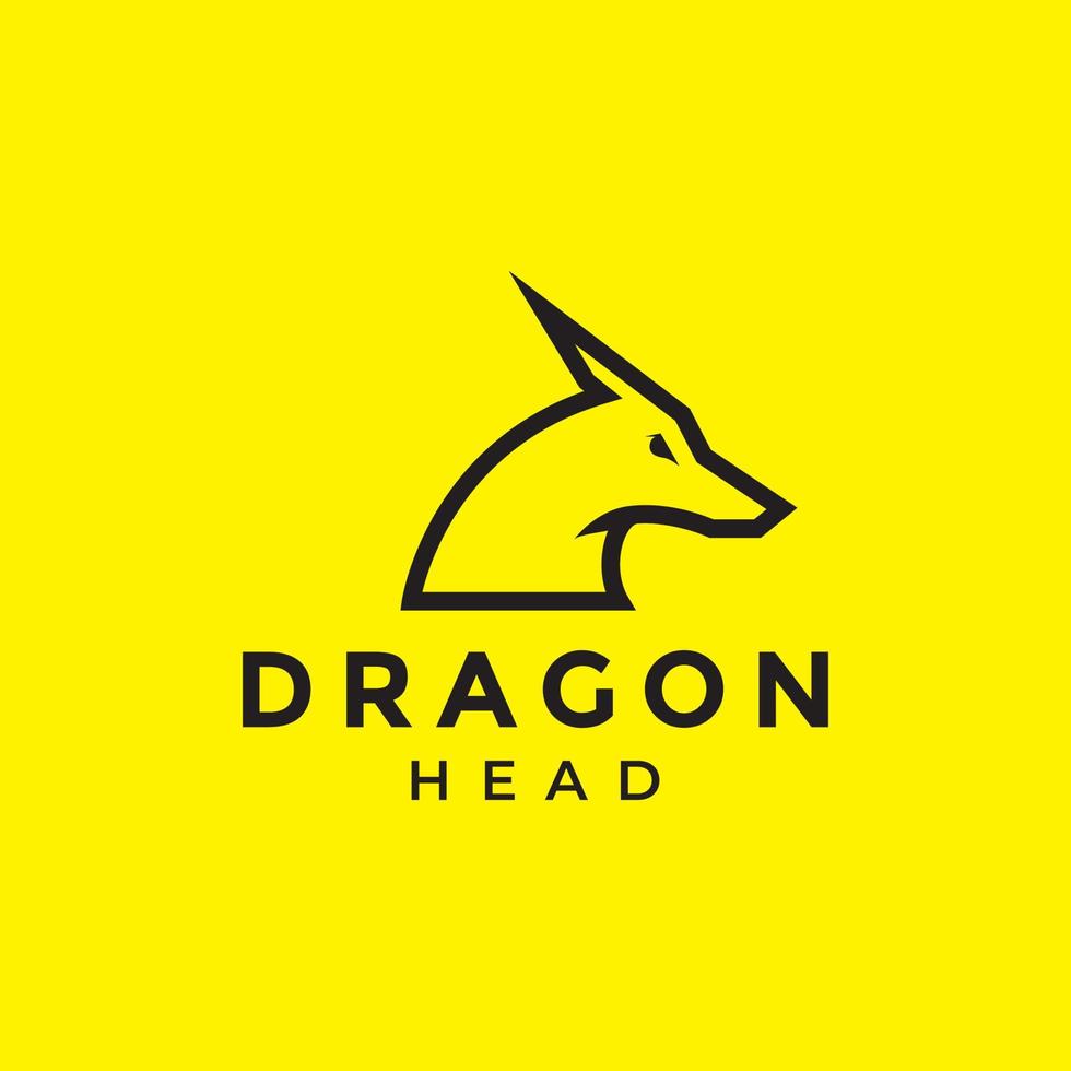 minimal head drake modern logotyp design vektor grafisk symbol ikon illustration kreativ idé
