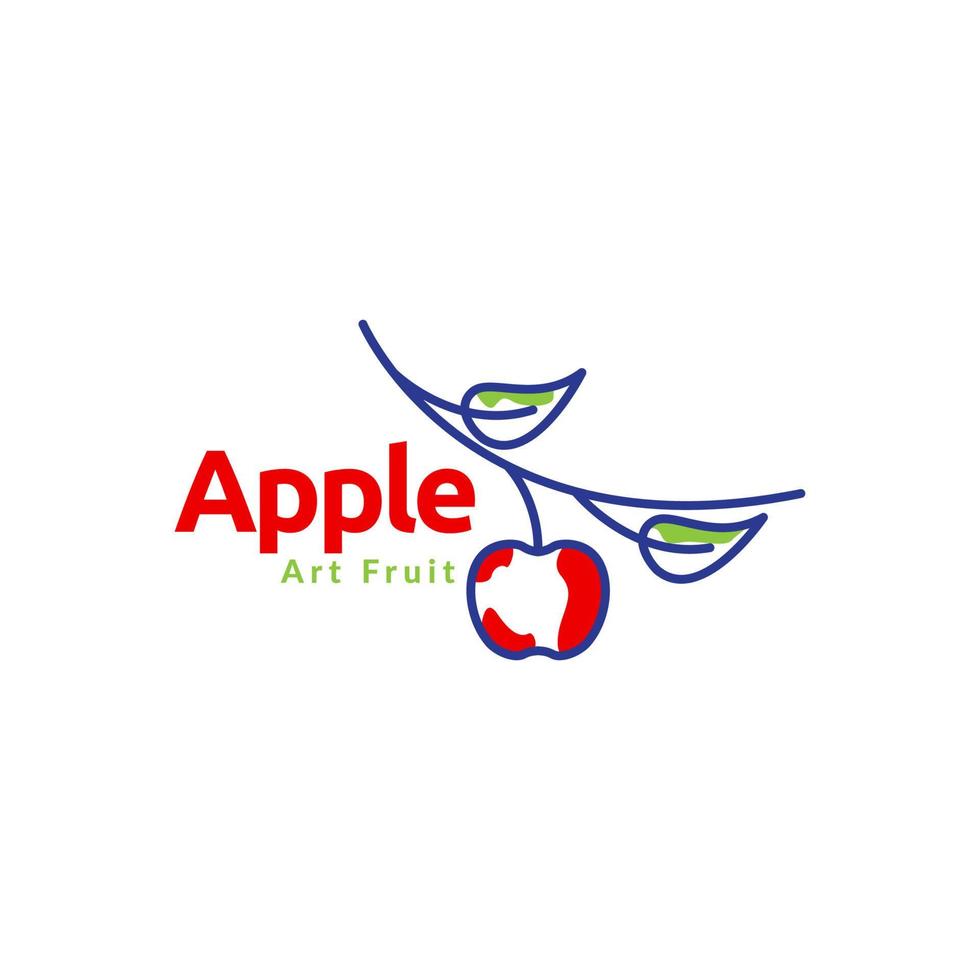 Linie bunt abstrakt rot Zweig Apfel Logo Design Vektorgrafik Symbol Symbol Illustration kreative Idee vektor