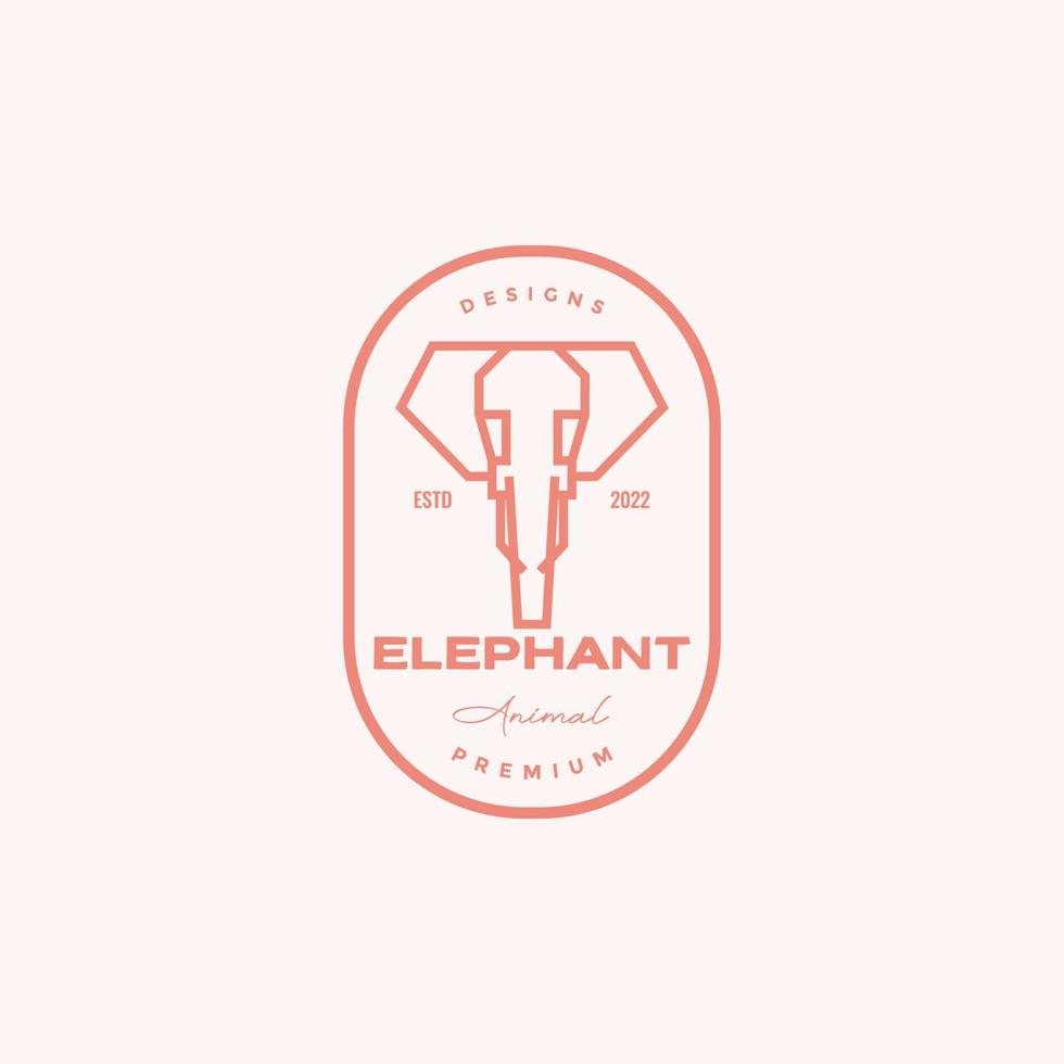 Kopfzeile Polygon Elefant Abzeichen Logo Design Vektorgrafik Symbol Symbol Illustration kreative Idee vektor