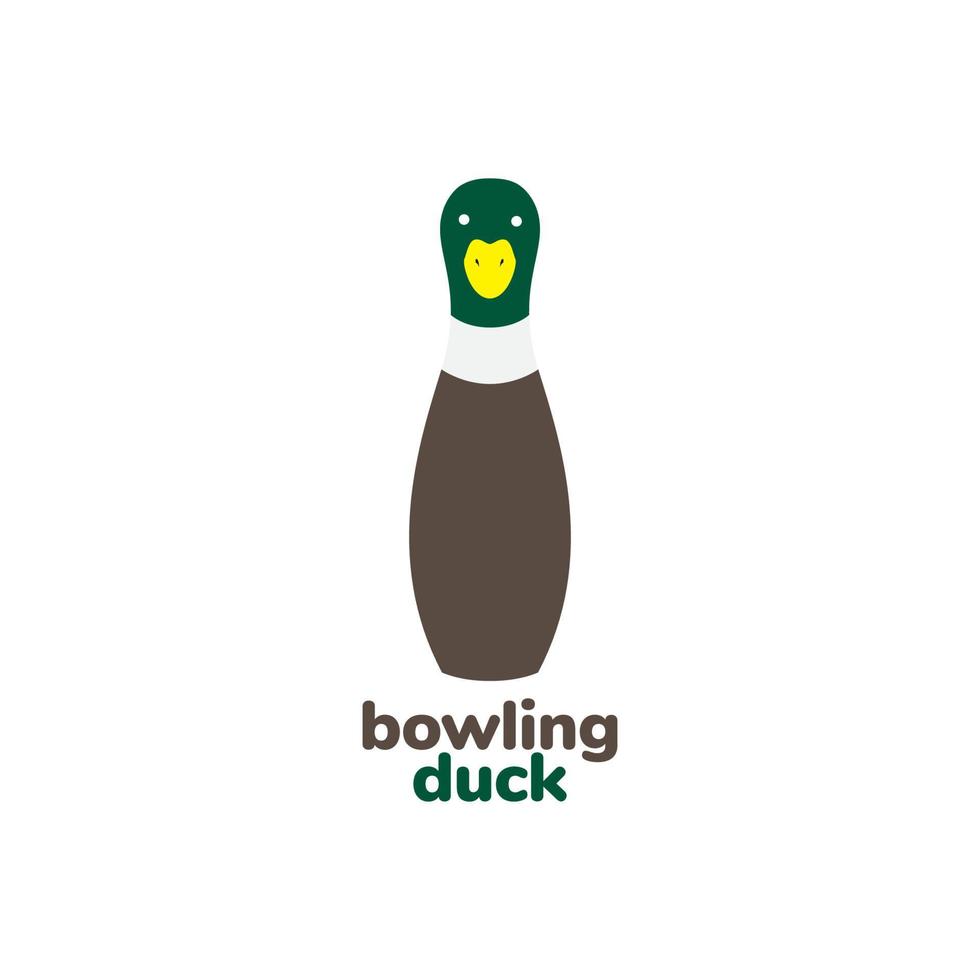 pin bowling mit ente niedlich logo design vektorgrafik symbol symbol illustration kreative idee vektor