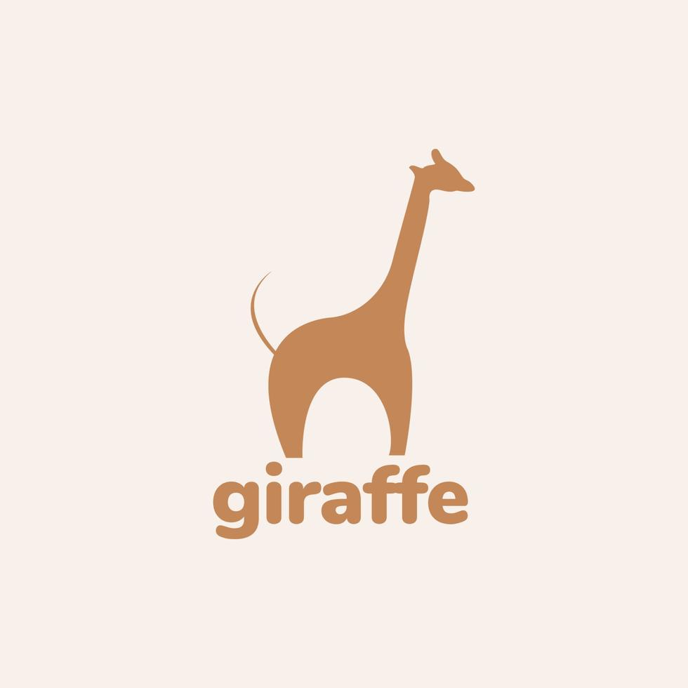 enkel platt giraff logotyp design vektor grafisk symbol ikon illustration kreativ idé