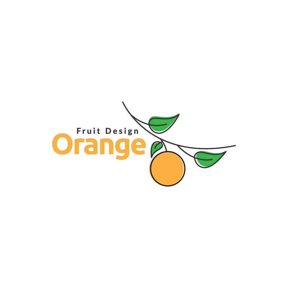 linie abstrakt zweig orange obst logo design vektorgrafik symbol symbol illustration kreative idee vektor