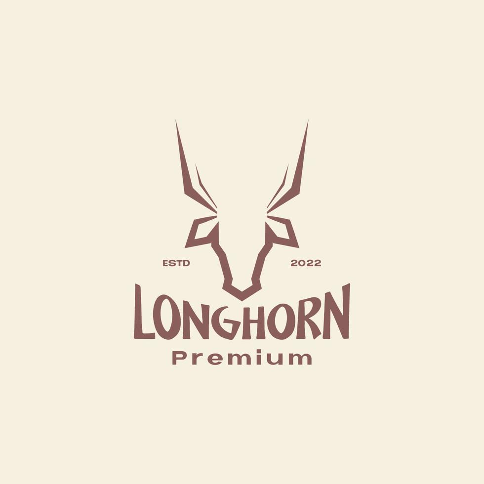 rådjur huvud långt horn färgad vintage logotyp design vektor grafisk symbol ikon illustration kreativ idé