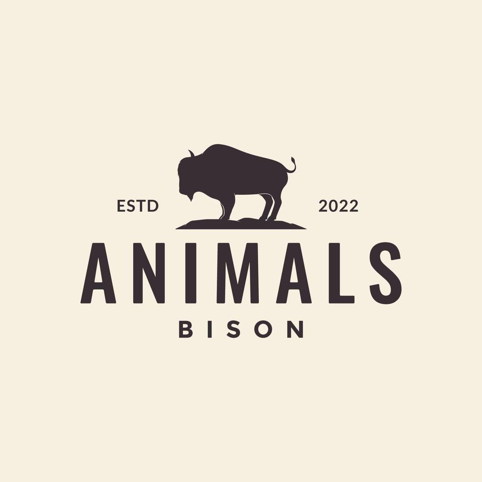 isolierte bison vieh hipster logo design vektorgrafik symbol symbol illustration kreative idee vektor