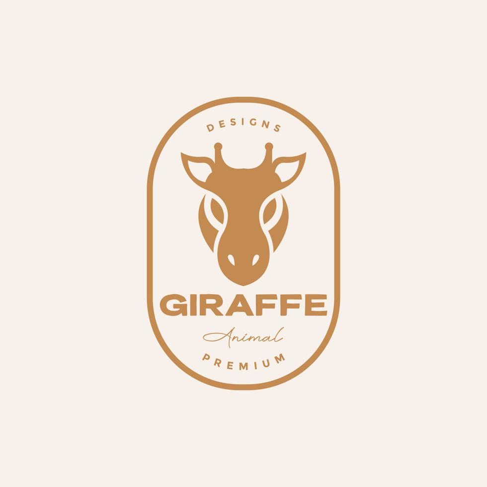 huvud minimal giraff badge logo design vektor grafisk symbol ikon illustration kreativ idé