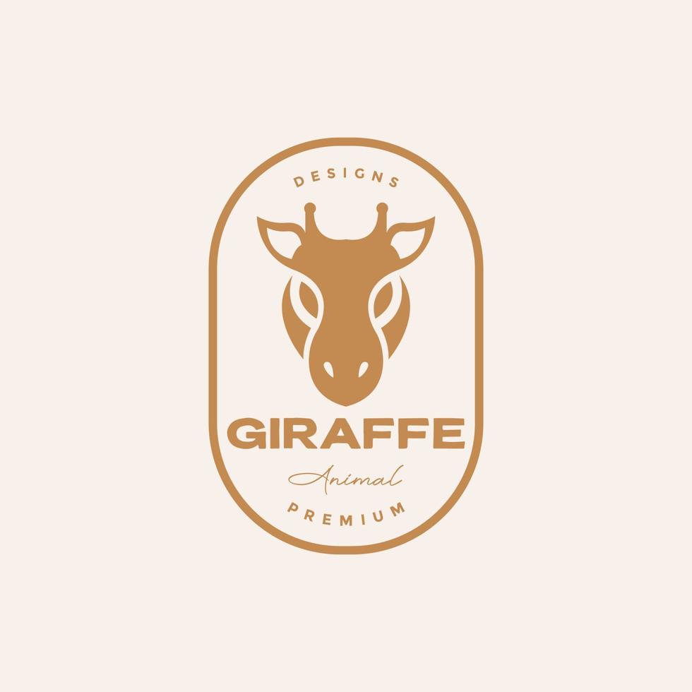kopf minimal giraffe abzeichen logo design vektorgrafik symbol symbol illustration kreative idee vektor