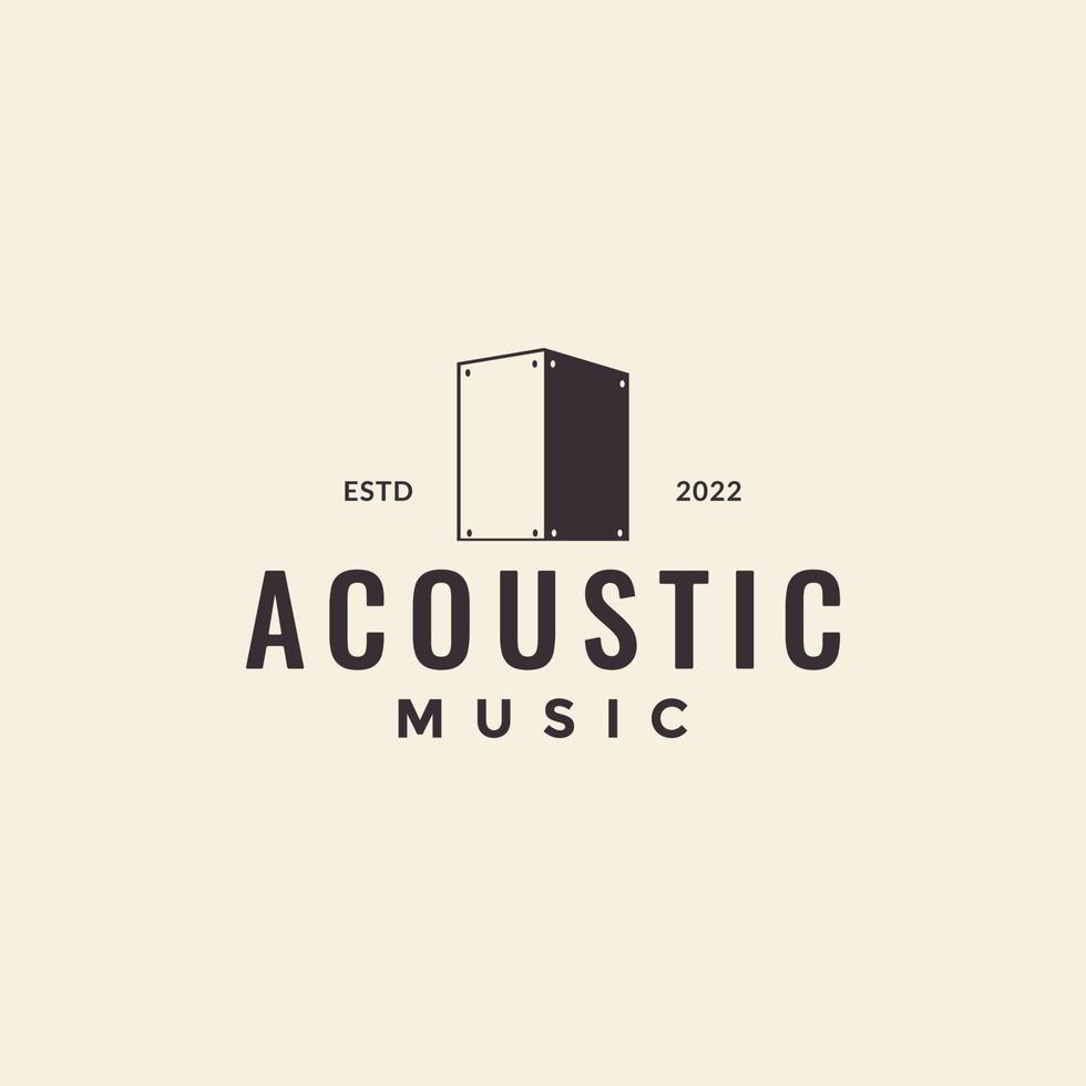 Hipster Acoustic Cajon Logo Design Vektorgrafik Symbol Symbol Illustration kreative Idee vektor