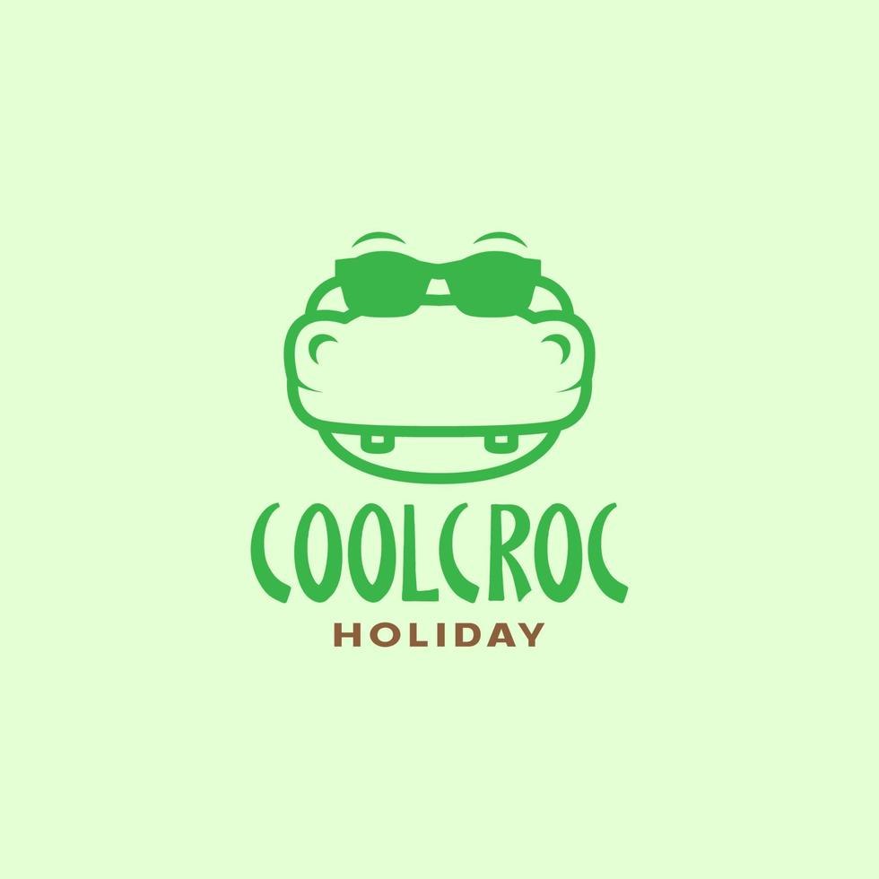 huvud krokodil cool med solglasögon logotyp design vektor grafisk symbol ikon illustration kreativ idé