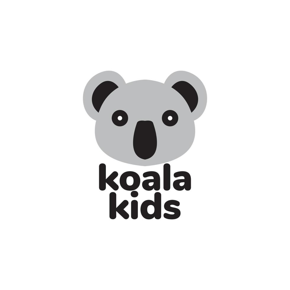 ansikte söta koala barn chock logotyp design vektor grafisk symbol ikon illustration kreativ idé