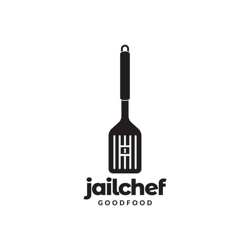 Jail Chef Logo Design Vektorgrafik Symbol Symbol Illustration kreative Idee vektor