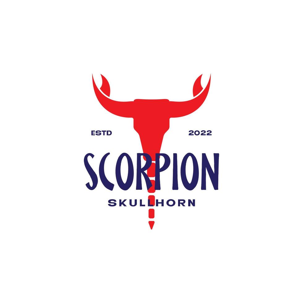 Farbiger Vintage-Skorpion mit Horn-Logo-Design Vektorgrafik-Symbol-Icon-Illustration kreative Idee vektor