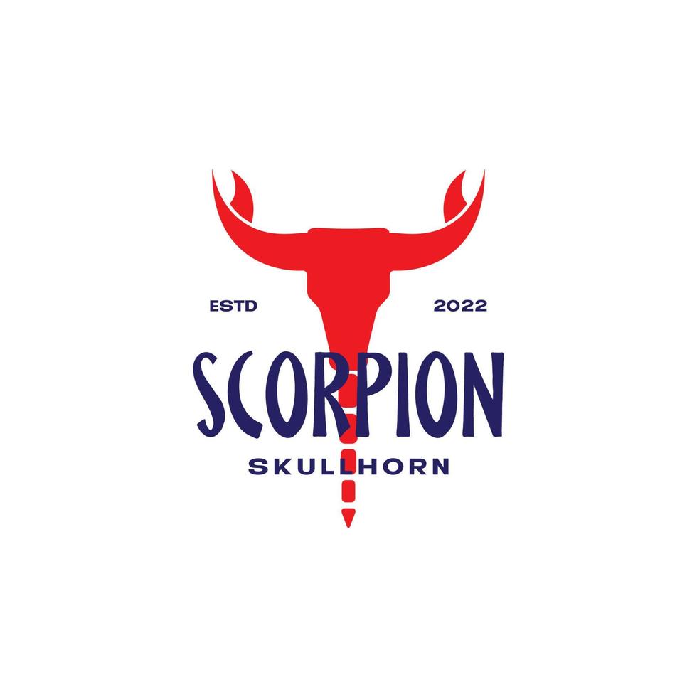 färgad vintage skorpion med horn logotyp design vektor grafisk symbol ikon illustration kreativ idé