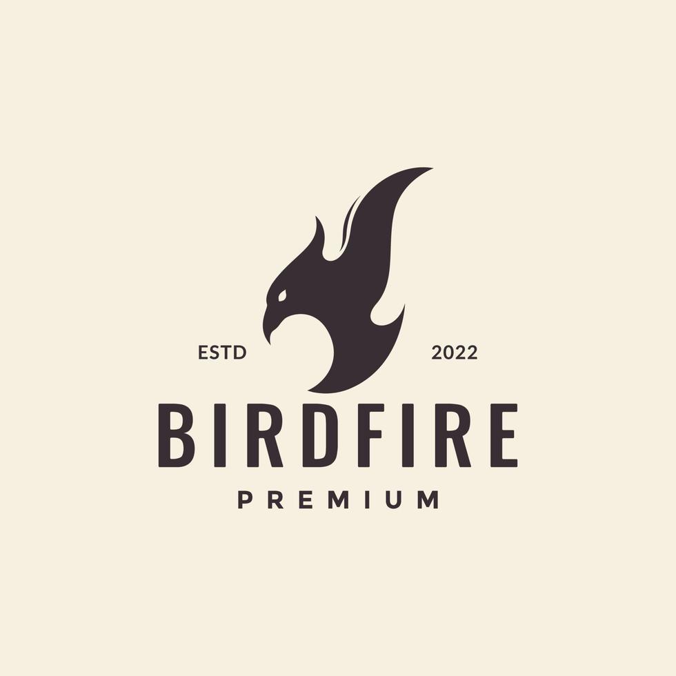 Kopf Adler Flamme Hipster Logo Design Vektorgrafik Symbol Symbol Illustration kreative Idee vektor