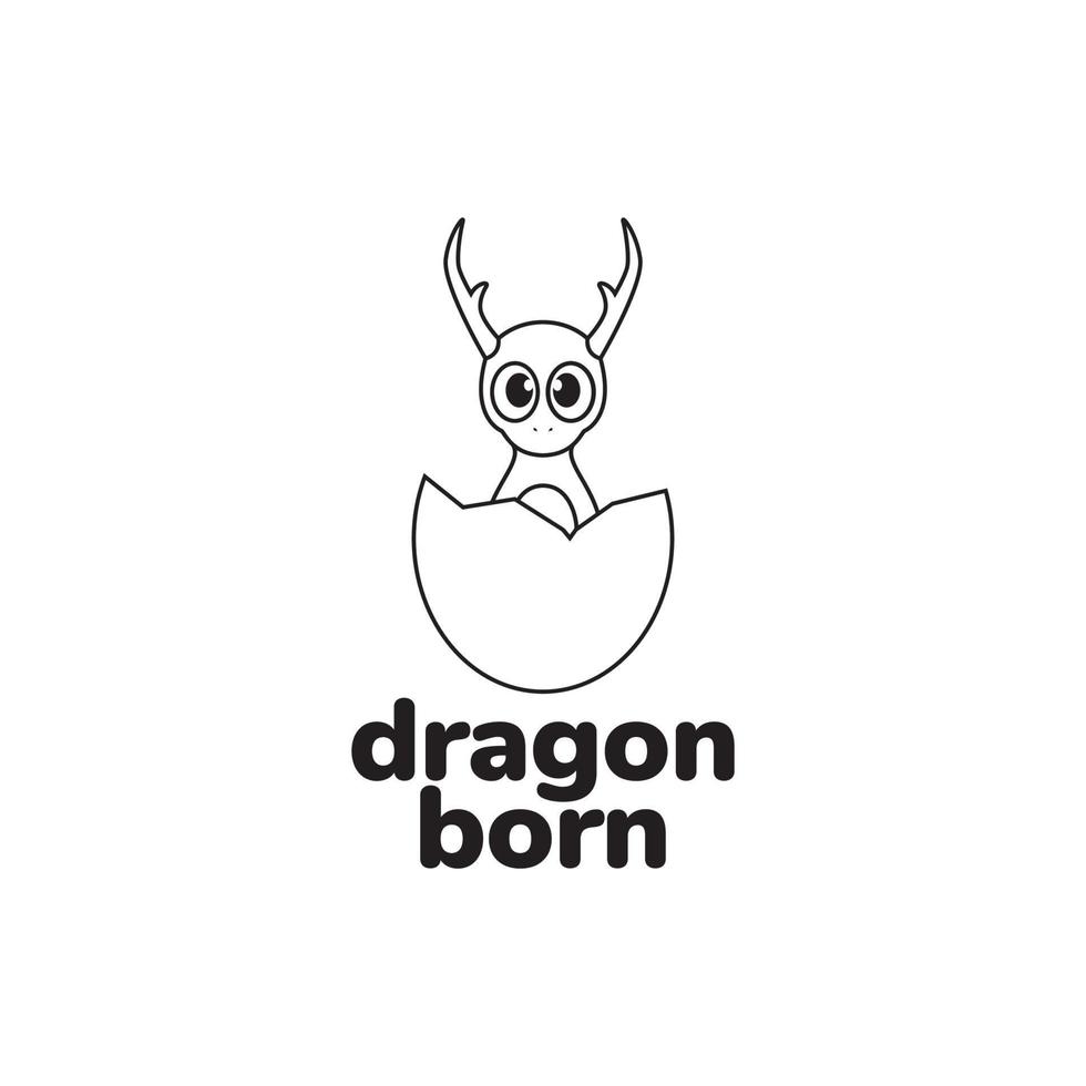 lilla drake ägg född logotyp design vektor grafisk symbol ikon illustration kreativ idé