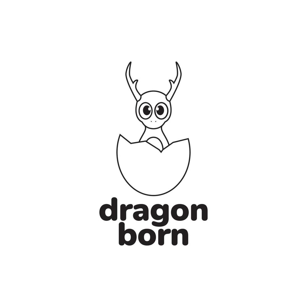 kleiner Drache Ei geboren Logo Design Vektorgrafik Symbol Symbol Illustration kreative Idee vektor