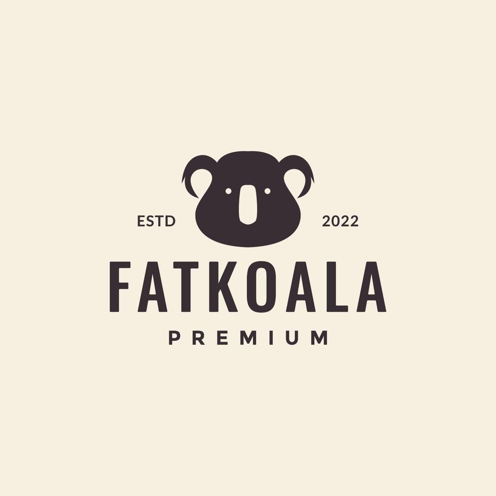 huvud sött ansikte koala hipster logotyp design vektor grafisk symbol ikon illustration kreativ idé