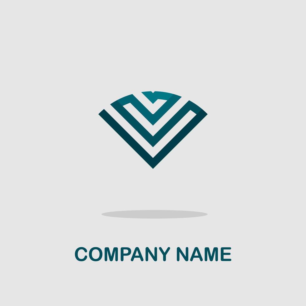 logotyp ikon för försäkringsbolag och butiker enkla blå ränder eleganta trendiga linjer vektor