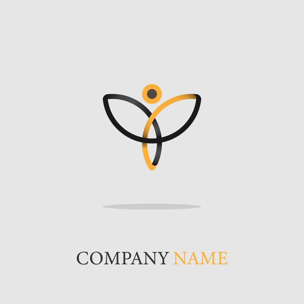 Logo-Icon-Design für Unternehmen Blattform grün und orange elegantes Faltpapier Thema einfaches Vektordesign eps 10 vektor