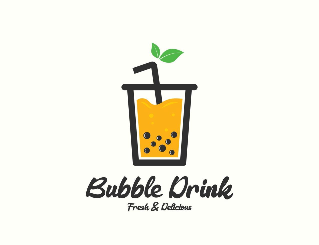 bubbla drink te logotyp design vektor