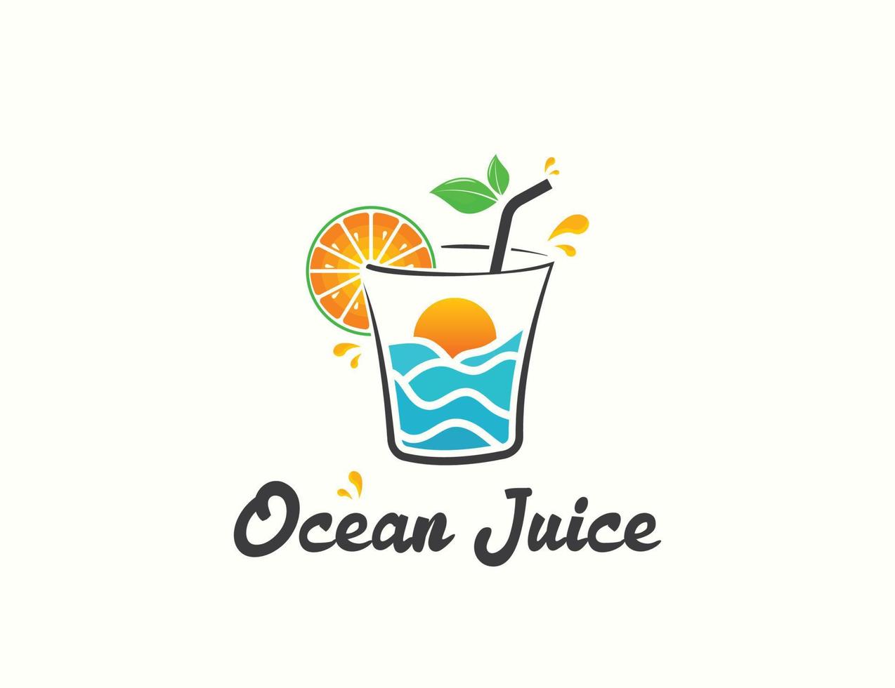 ocean juice logotyp design vektor