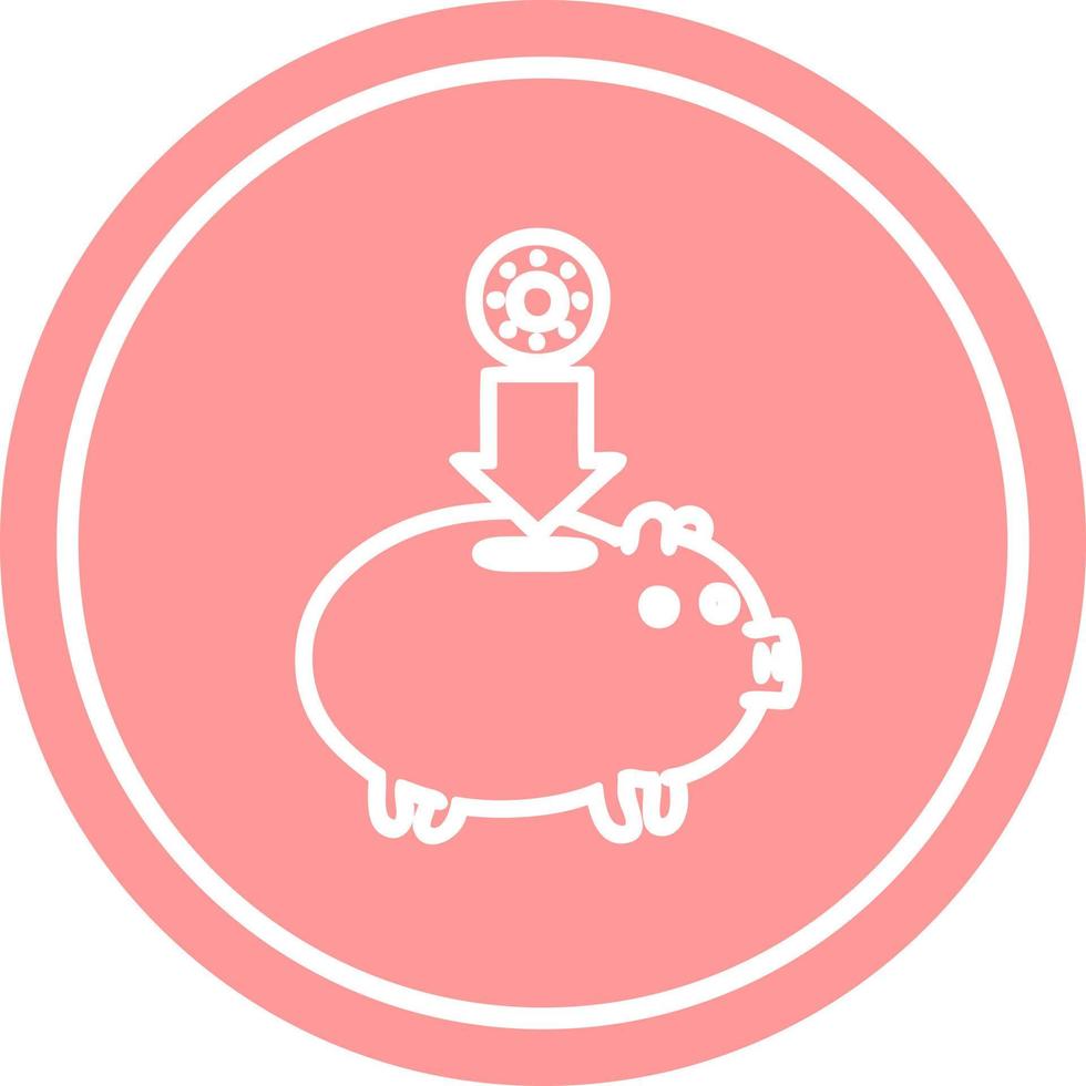 Sparschwein kreisförmiges Symbol vektor