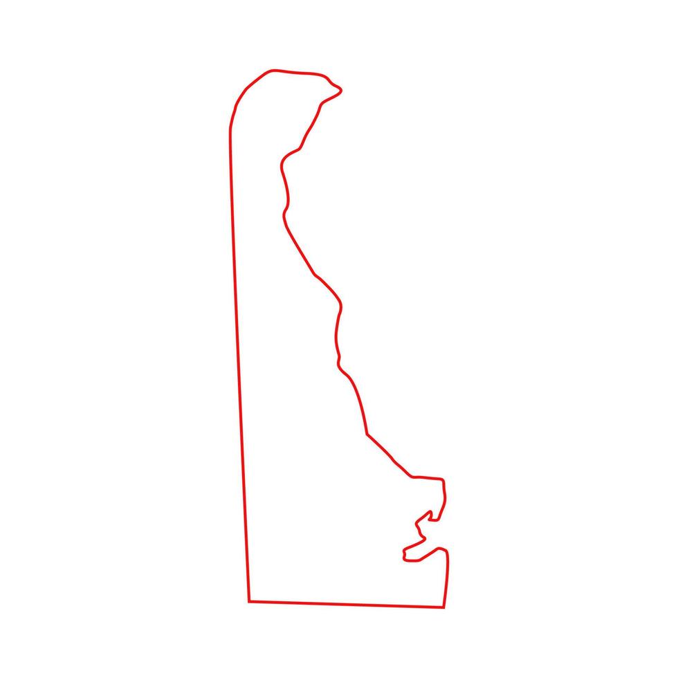 Delaware-Karte auf weißem Hintergrund vektor