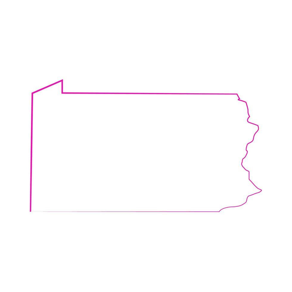 Pennsylvania-Karte auf weißem Hintergrund vektor