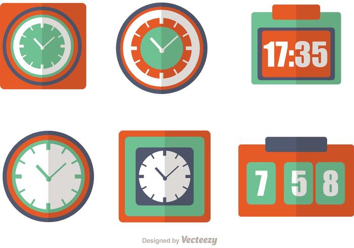 Uhr und Zeit Icons Vector Pack