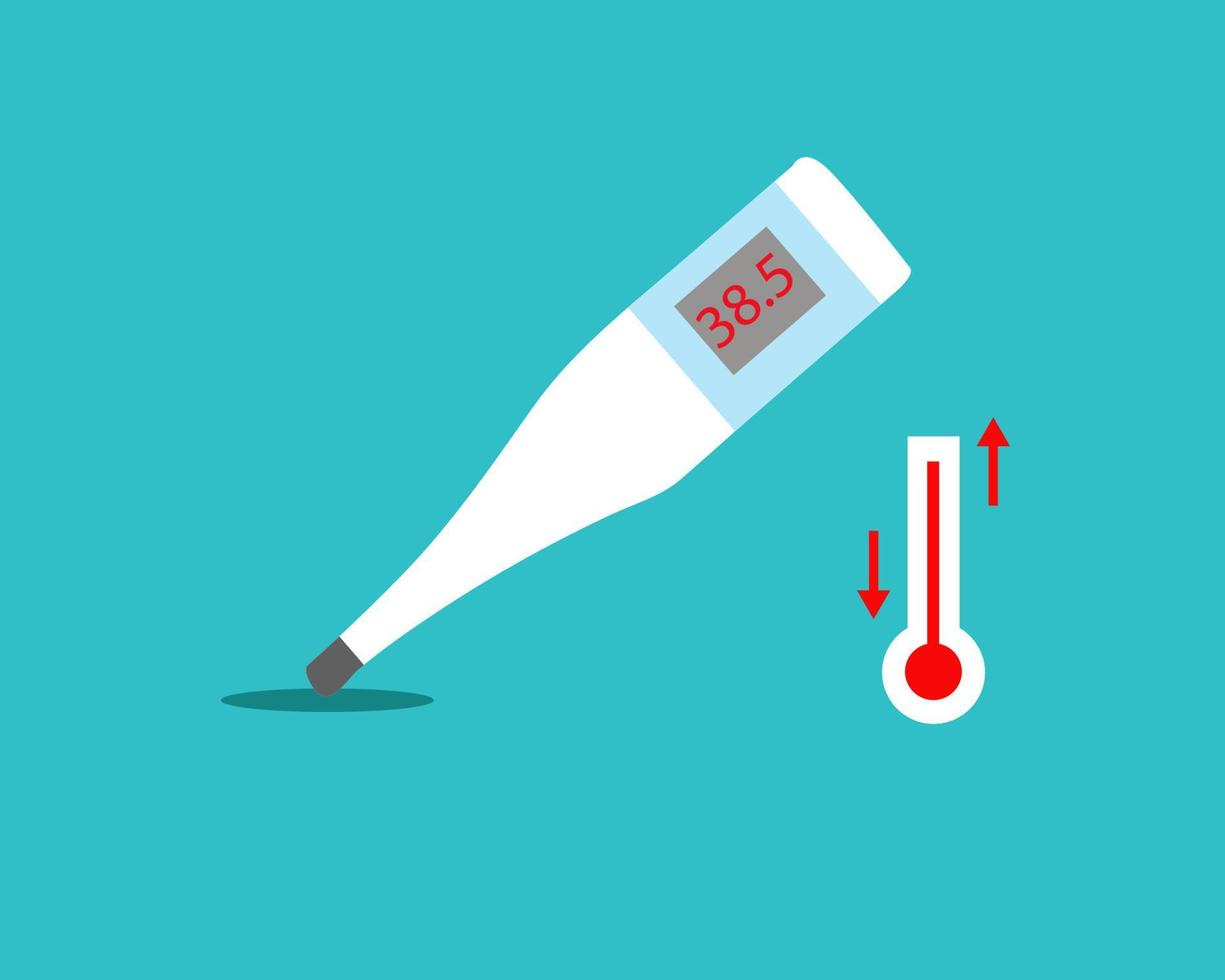 Medizinisches Thermometer. Temperatur. Cartoon-Vektor-Stil für Ihr Design. vektor