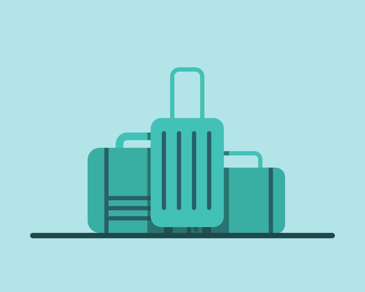 resväska eller bagageväska. semester koncept. tecknad vektor stil för din design.