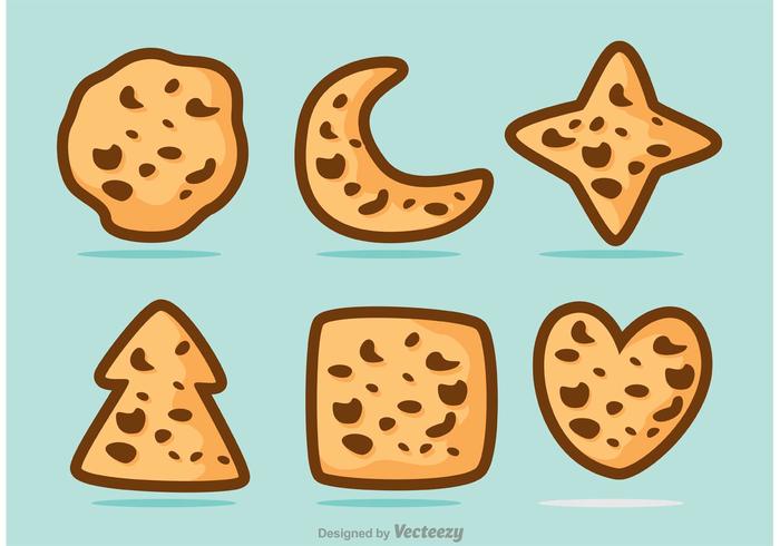 Formad Choklad Chip Cookie Vector Pack