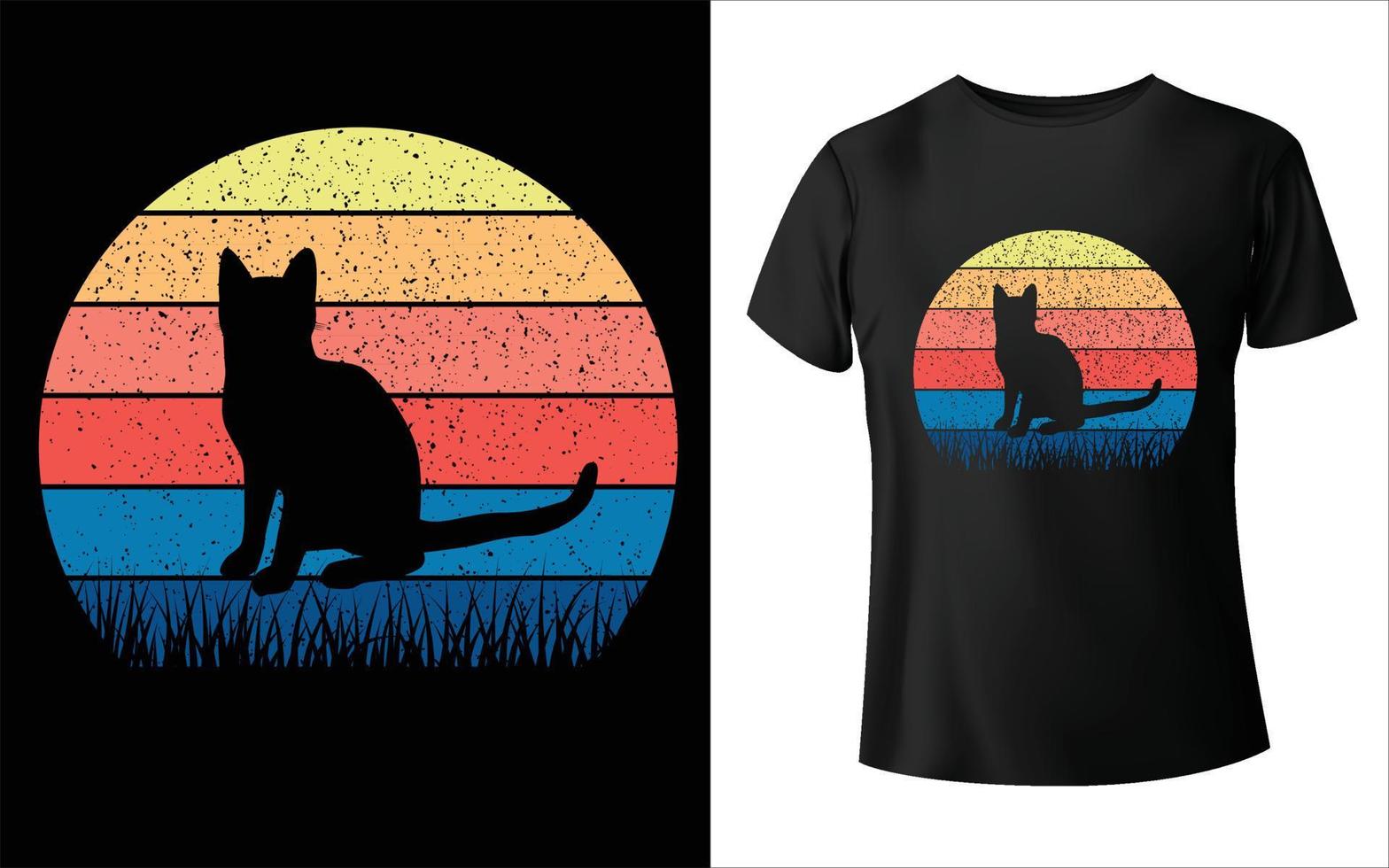 Katzenvektor Katzen-T-Shirt Katzensommer-Farbpaletten-T-Shirt Design Katzen-T-Shirt vektor